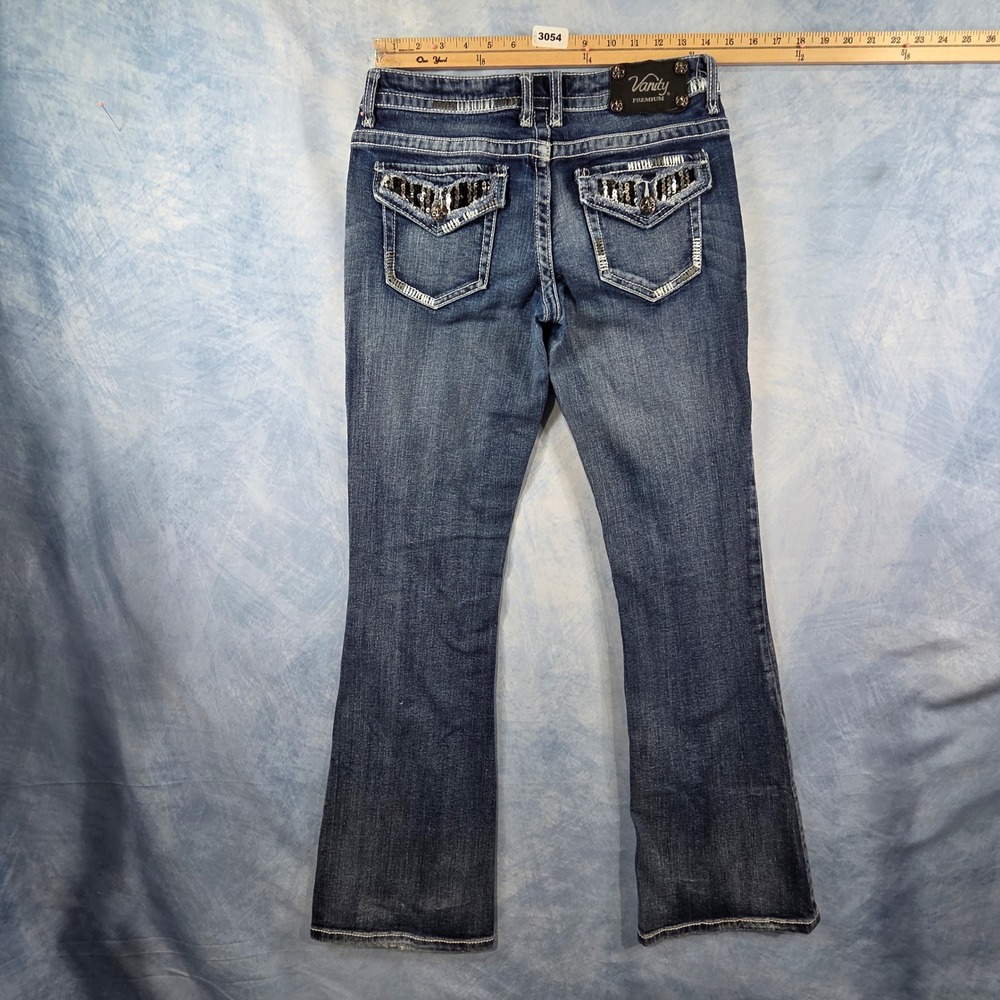 Vanity Premium Collection Sequin Flap Pocket Bootcut Jeans Blueâ 28W 33L